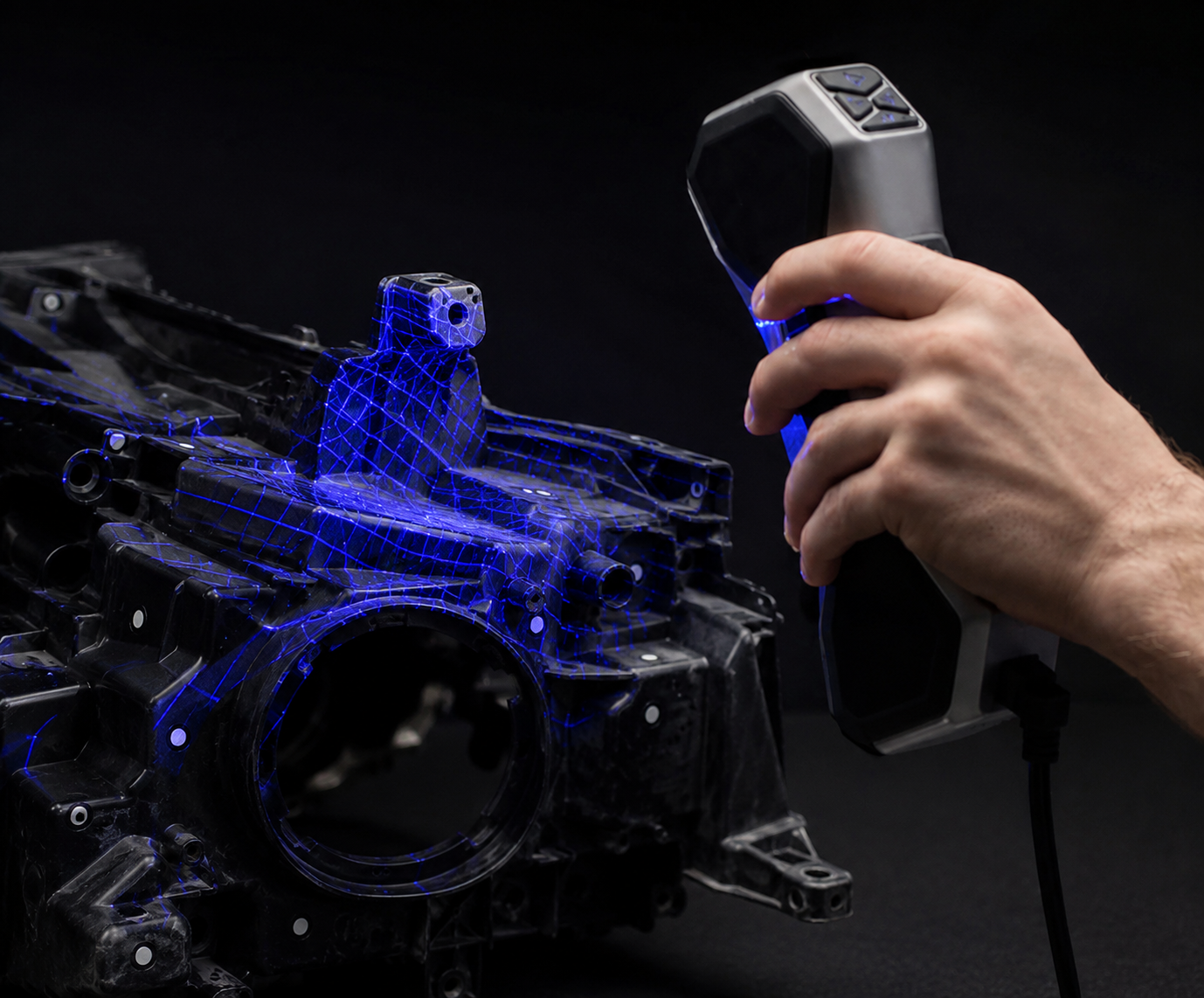 Skanowanie 3D uchwytu lampy